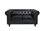 BroDeals Lounge Suite Boston Chesterfield Sofa Set - 3+2 - Black