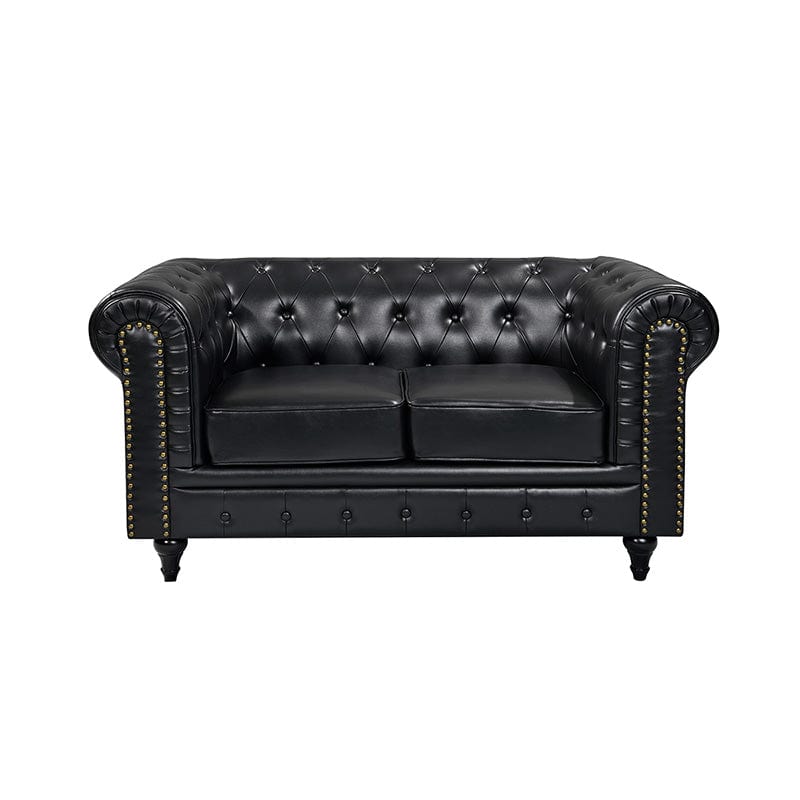 BroDeals Lounge Suite Boston Chesterfield Sofa Set - 3+2 - Black