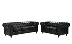 BroDeals Lounge Suite Boston Chesterfield Sofa Set - 3+2 - Black