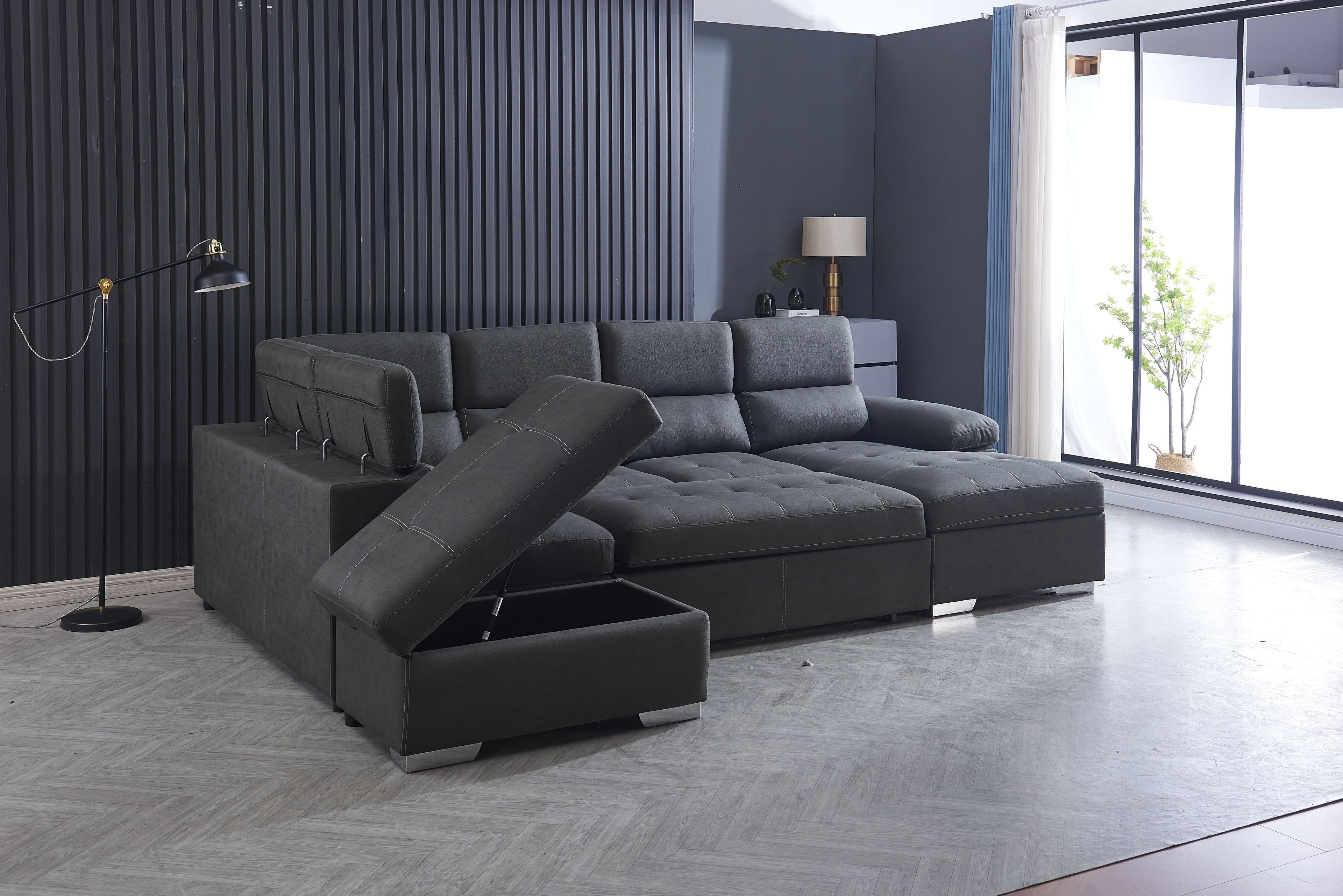 BroDeals Lounge Suite Milan Lounge Suite Sofabed with Storage & Ottoman