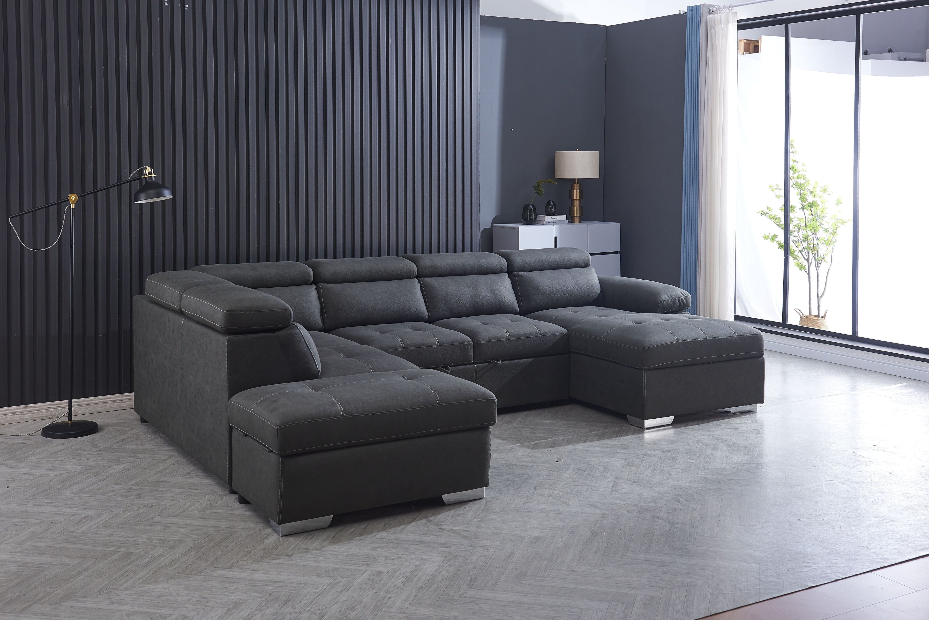 BroDeals Lounge Suite Milan Lounge Suite Sofabed with Storage & Ottoman