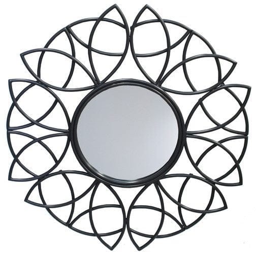 BroDeals Mirror Charcoal Metal Floral Mirror