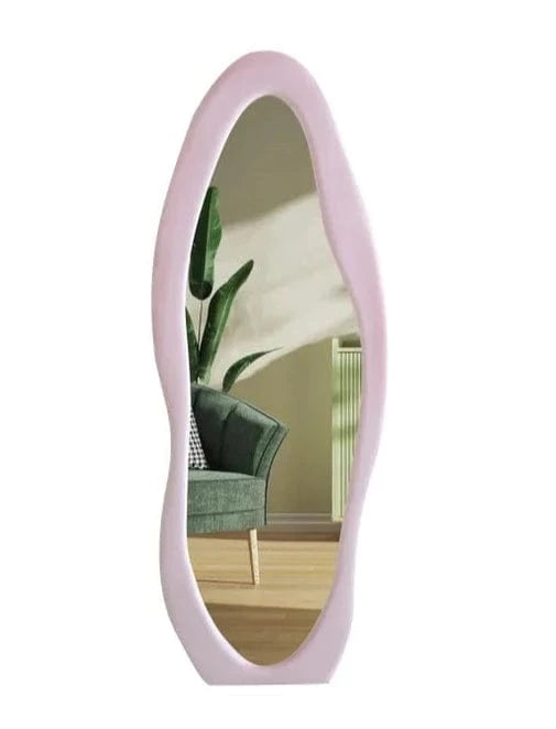 BroDeals Mirror Serenity Pink Velvet Floor Mirror