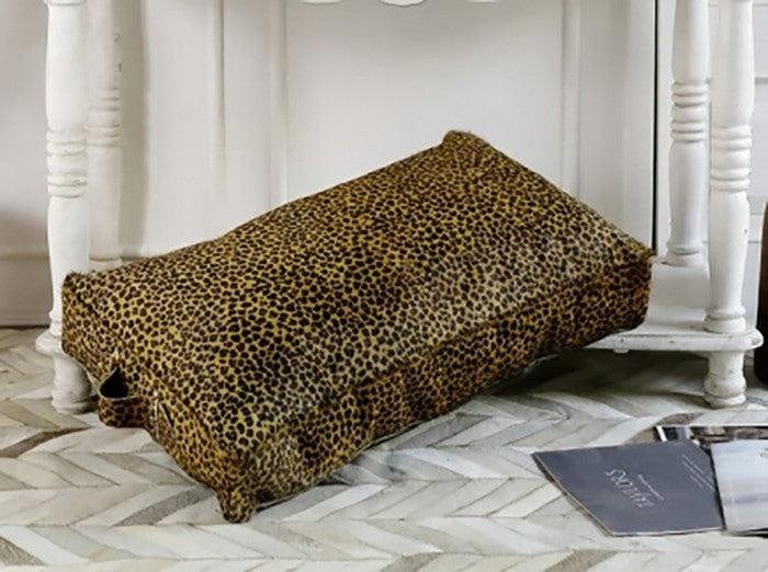 BroDeals Ottoman Leopard Leather Pouf | Ottoman