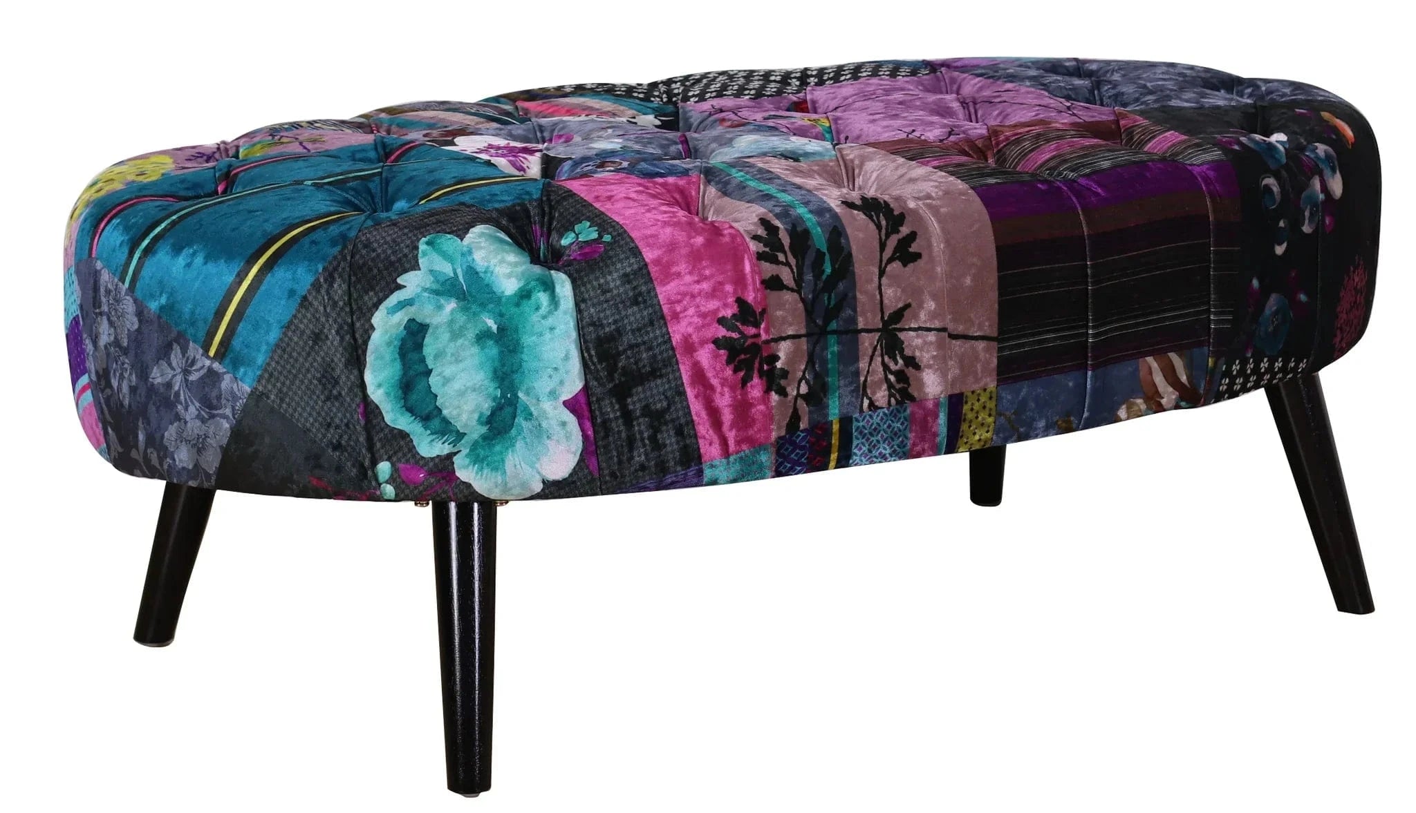 BroDeals Ottoman Oval Patchwork Ottoman