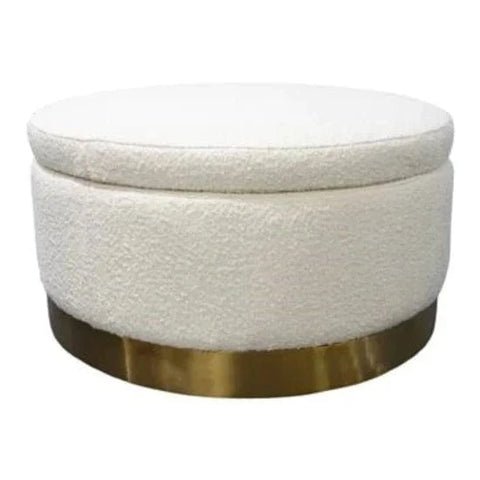 BroDeals Ottomans Boucle Ottoman With Storage