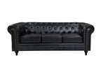 BroDeals sofa Boston Chesterfield 3 Seater Sofa - Black