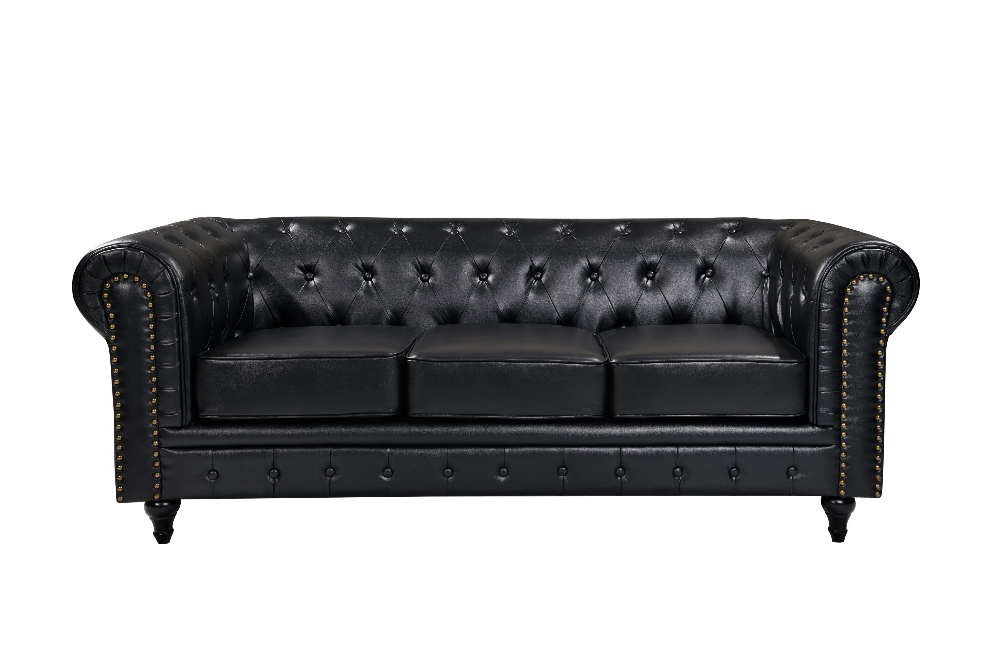 BroDeals sofa Boston Chesterfield 3 Seater Sofa - Black