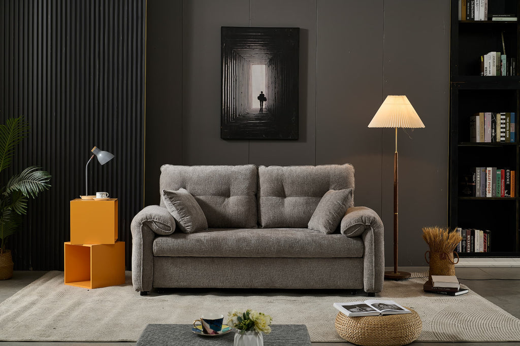 BroDeals Sofabed Rome 2 Seater Roll Out Sofa bed - Silver