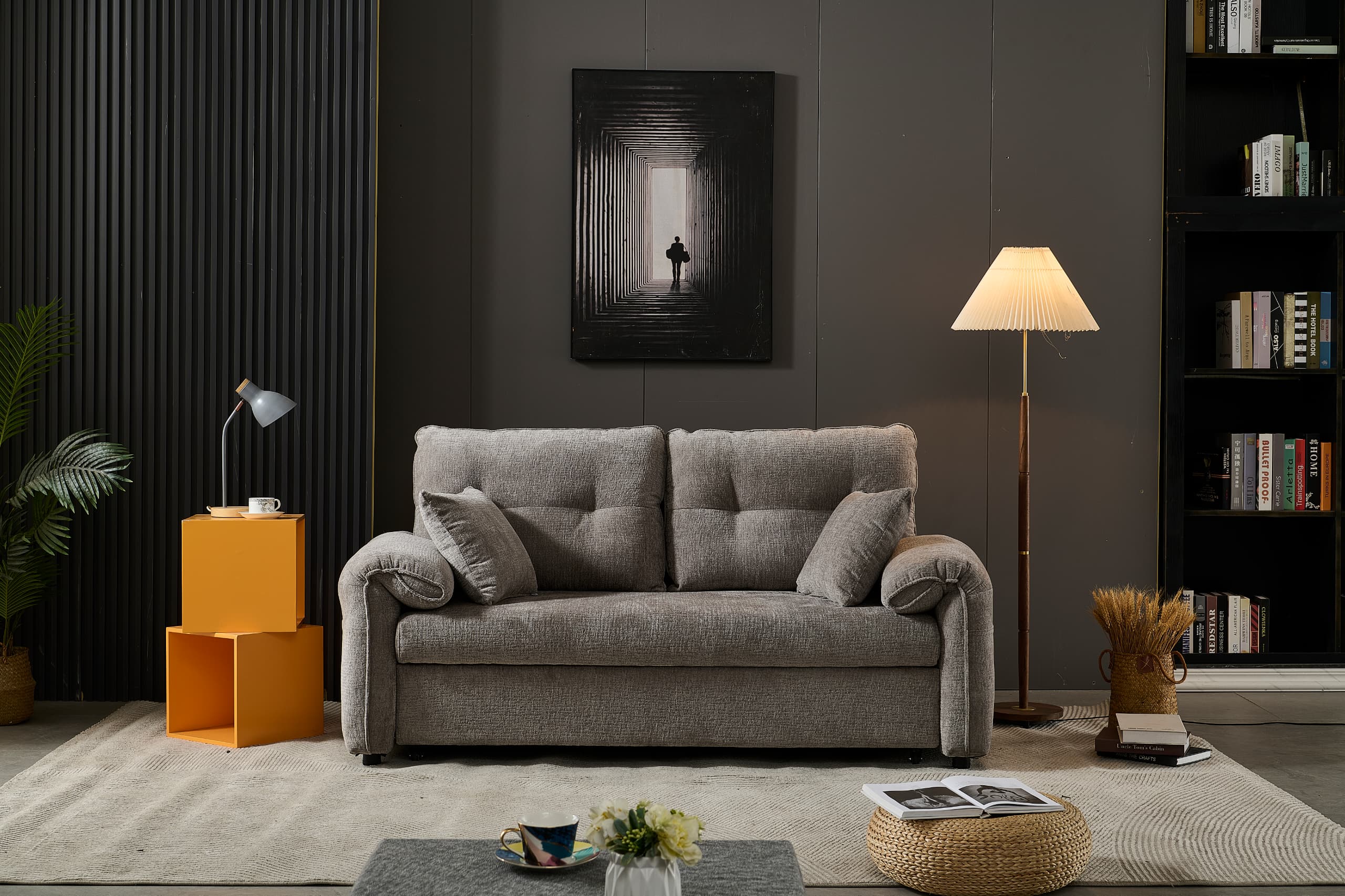 BroDeals Sofabed Rome 2 Seater Roll Out Sofa bed - Silver