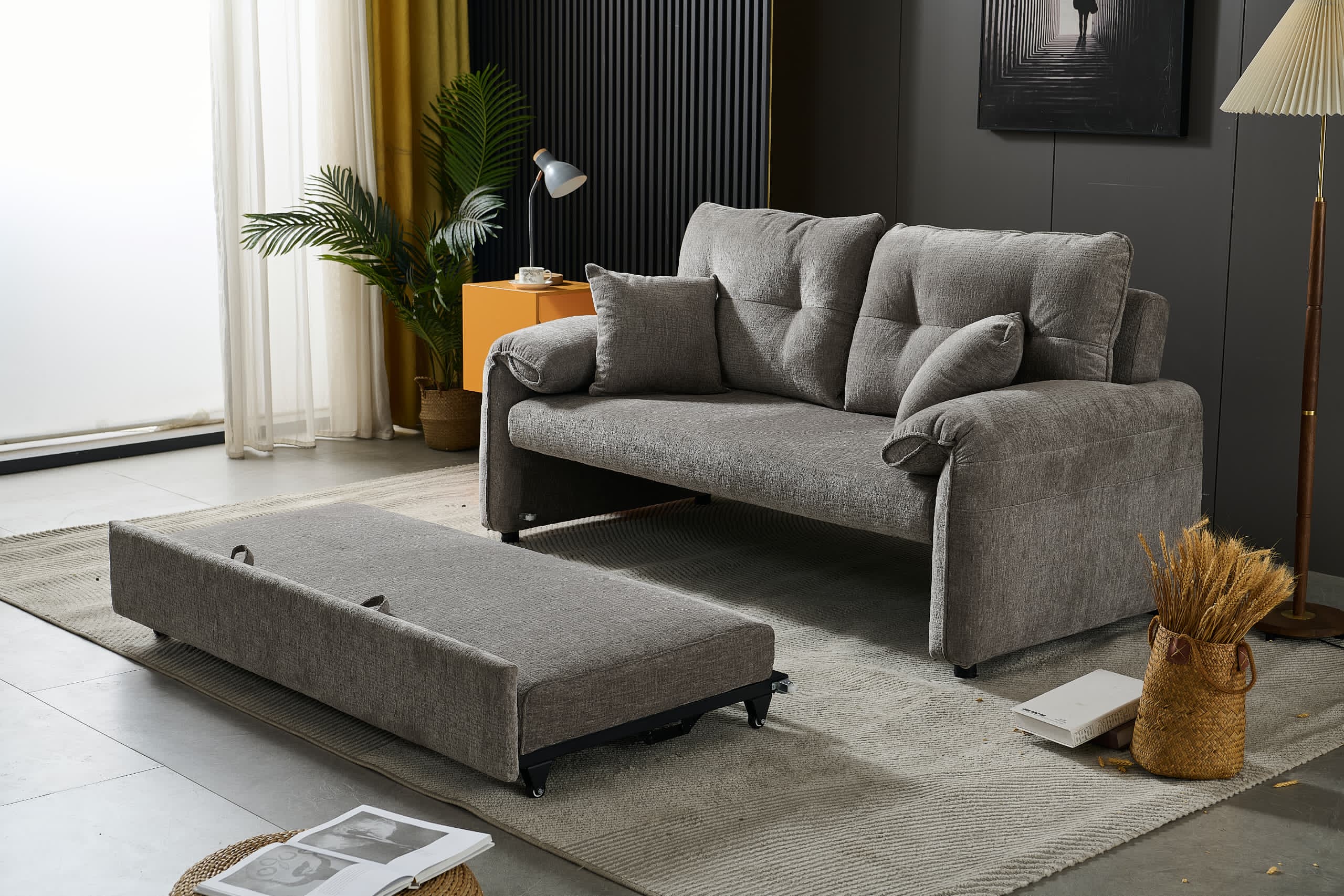 BroDeals Sofabed Rome 2 Seater Roll Out Sofa bed - Silver