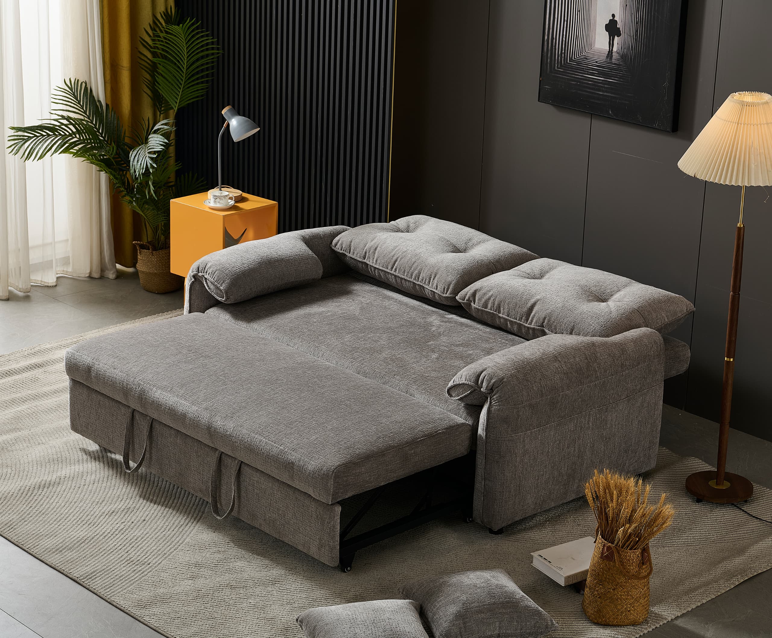 BroDeals Sofabed Rome 2 Seater Roll Out Sofa bed - Silver