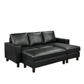 BroDeals Sofas Black Sofia Corner Lounge Suite with Reversible Chaise