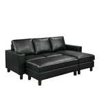 BroDeals Sofas Black Sofia Corner Lounge Suite with Reversible Chaise