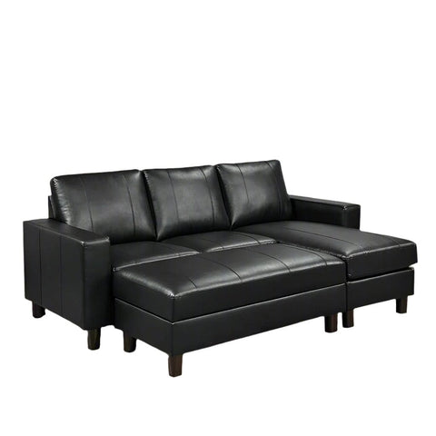 BroDeals Sofas Black Sofia Corner Lounge Suite with Reversible Chaise
