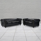 BroDeals Sofas Boston Chesterfield 2 Seater Sofa - Black