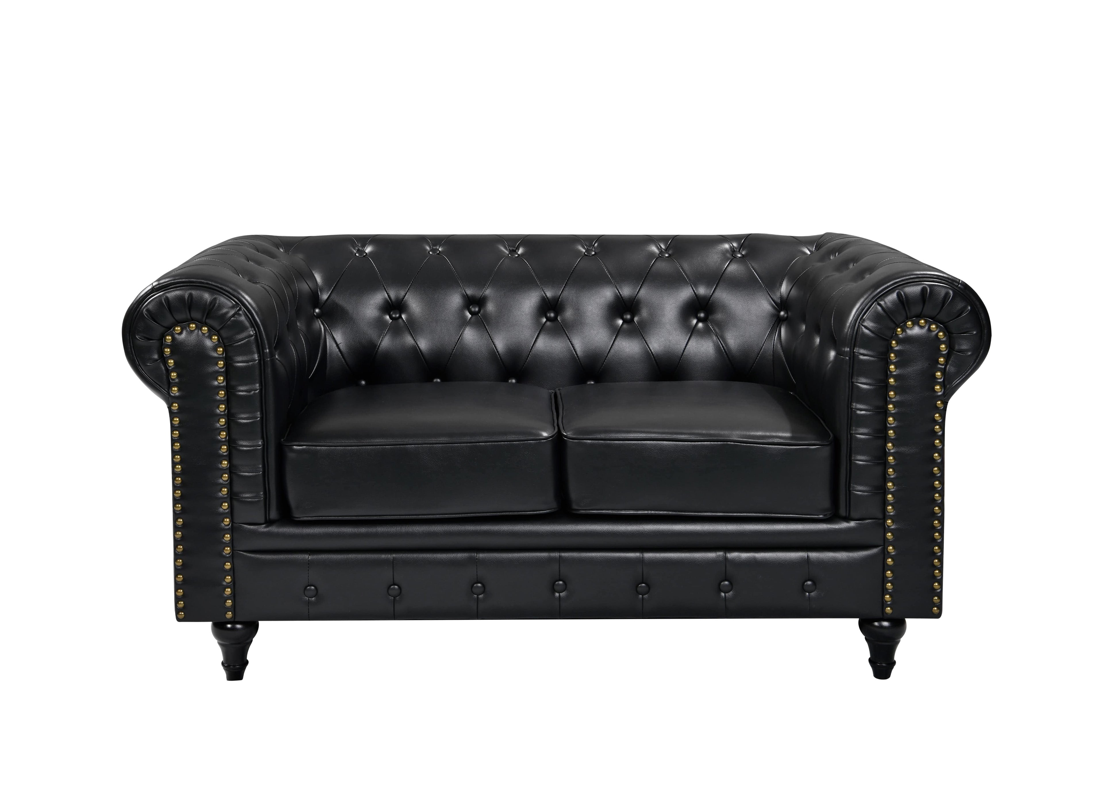 BroDeals Sofas Boston Chesterfield 2 Seater Sofa - Black