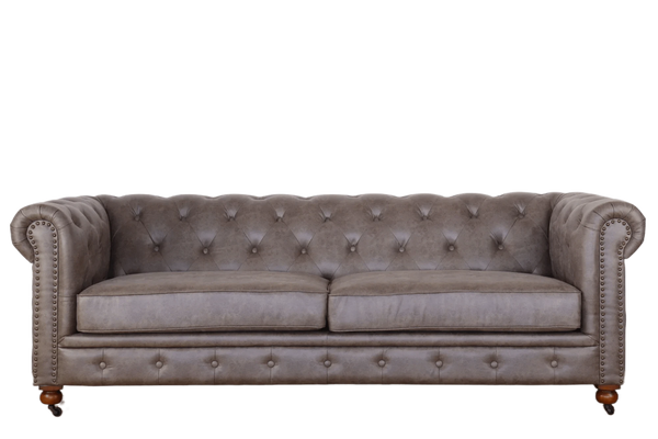 BroDeals Sofas Chesterfield 3 Seater Sofa, Vintage Grey