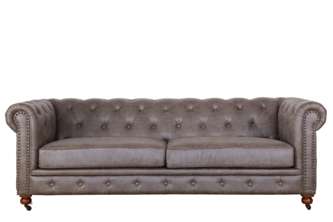 BroDeals Sofas Chesterfield 3 Seater Sofa, Vintage Grey