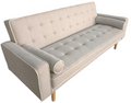 BroDeals Sofas New York Sofabed - Grey with white piping