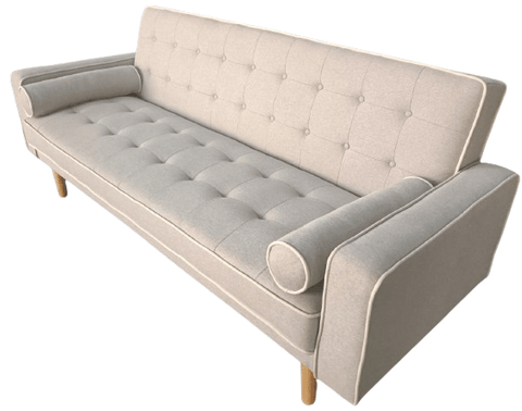 BroDeals Sofas New York Sofabed - Grey with white piping
