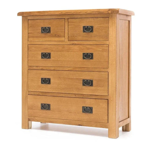 BroDeals Tallboy Oak 5 Drawer Tallboy