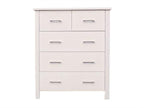 BroDeals Tallboy Tina Tallboy 5 Drawer White