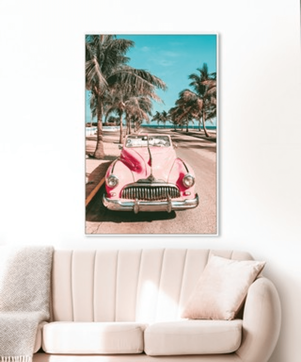 BroDeals Wall Art Framed Canvas Art - Classic Pink