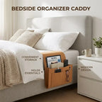 Felt Bedside Hanging Storage Pocket for Remotes, Phones & Books