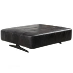 Leather Chair | Ottoman Slate Black