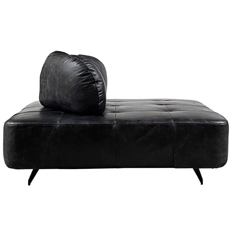 Leather Chair | Ottoman Slate Black