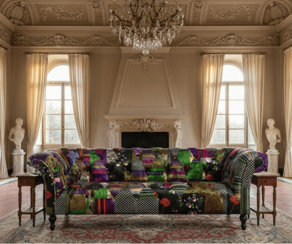 Chesterfield Patchwork 3 Seater Sofa
