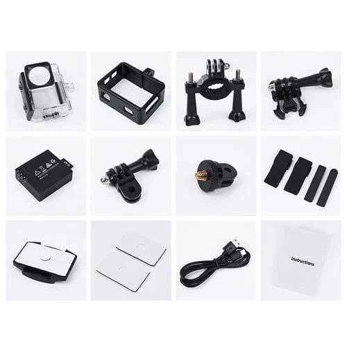 Hoco Bike Camera HD 1080P/30FPS Sports Camera w/ 30M Waterproof, Front & Back Dual Screen