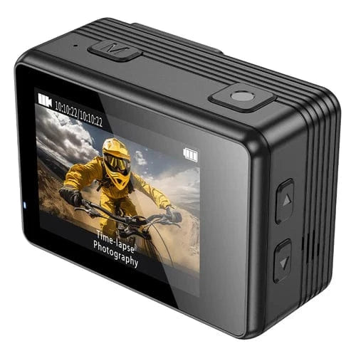 Hoco Bike Camera Sports Camera - Stabilization Anti Shake, 30M Waterproof, Front & Back Dual Screen