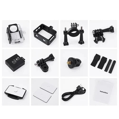 Hoco Bike Camera Sports Camera - Stabilization Anti Shake, 30M Waterproof, Front & Back Dual Screen