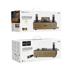 Hoco Bluetooth Speaker Classic Stylish Bluetooth Speaker w/ 2 Wireless Microphone & Phone Holder