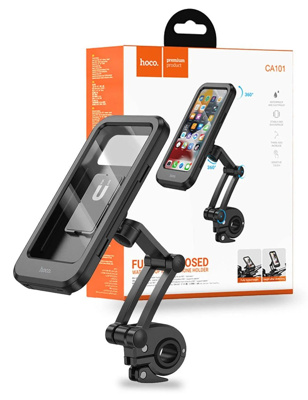 Waterproof Motorcycle Bicycle Holder - Black