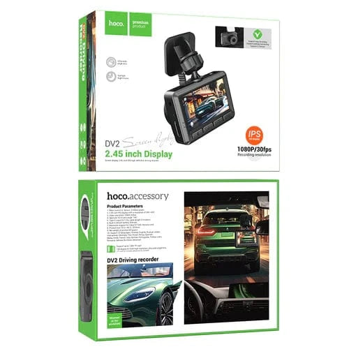 Hoco Car Accessories Dash Cam for Car w/ 2.45 inch IPS HD Display, 1080P/30FPS Camera