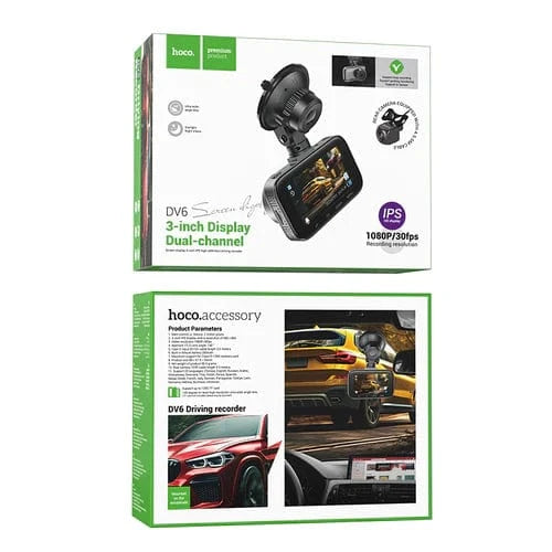 Hoco Car Accessories Front and Rear Dash Cam for Car w/ 3 inch IPS HD Display,1080P/30FPS Camera