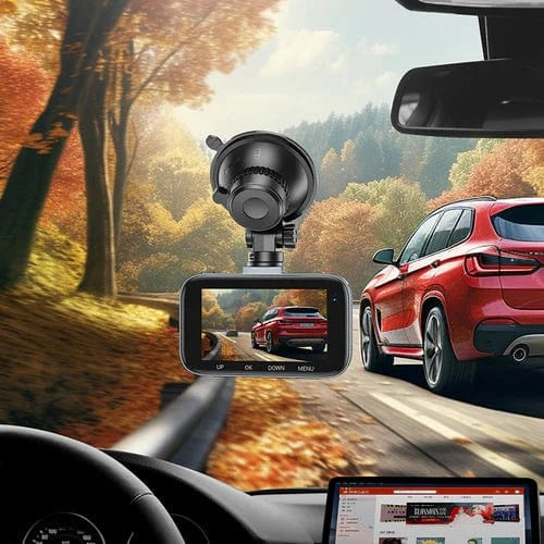 Hoco Car Accessories Front and Rear Dash Cam for Car w/ 3 inch IPS HD Display,1080P/30FPS Camera