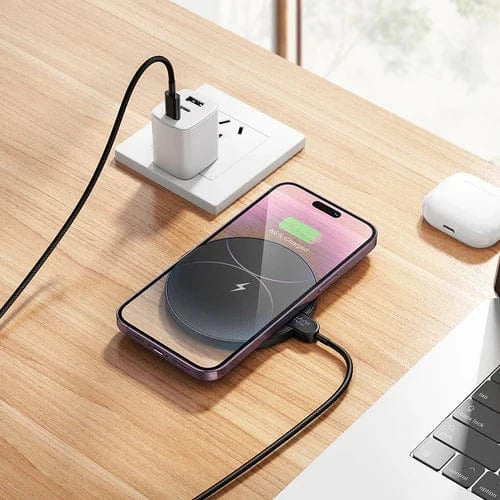 Hoco Car Charger 15W Ultra Thin 2 in 1 Wireless Charger w/ LED Charge Status Display