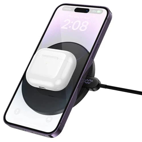 Hoco Car Charger 15W Ultra Thin 2 in 1 Wireless Charger w/ LED Charge Status Display