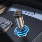 Hoco Car Charger 45W Dual USB C Super Fast Car Charger w/ Mini Size, C to C Cable Included