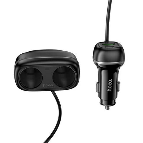Hoco Car Charger 48W PD+QC Super Fast Car Charger w/ 2 x Cigarette Lighter Hub up to 240W