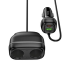 Hoco Car Charger 48W PD+QC Super Fast Car Charger w/ 2 x Cigarette Lighter Hub up to 240W