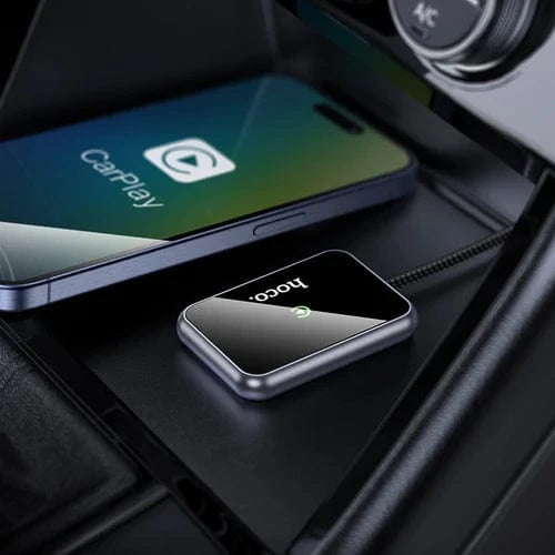 Hoco Car Charger Wireless Adaptor for Apple Car Play w/ USB-A & USB-C Plug