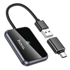 Hoco Car Charger Wireless Adaptor for Apple Car Play w/ USB-A & USB-C Plug