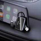 Hoco Car Charger Wireless Adaptor for Apple Car Play w/ USB-A & USB-C Plug