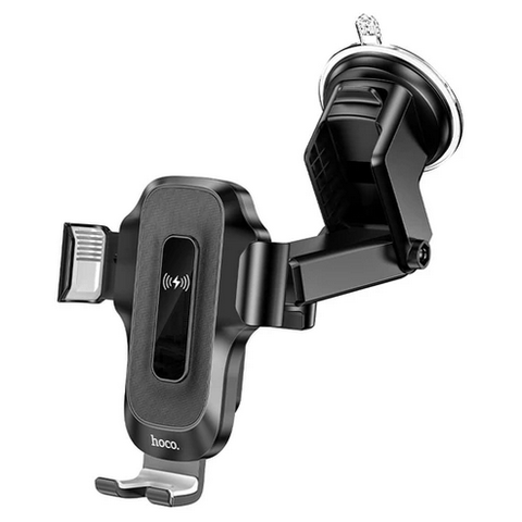 Hoco Car Phone Holder 15W Automatic Clamping Wireless Charging Phone Holder for Windshield / Dashboard