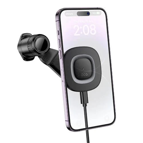 Hoco Car Phone Holder 15W Magnetic Wireless Charging Phone Holder for Air Vent w/ Hook Locking